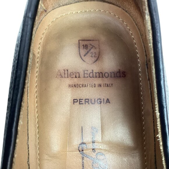 Allen Edmonds Perugia Leather Tassel Loafers #40162 Mens 9.5 Black Handcrafted I - Picture 9 of 12